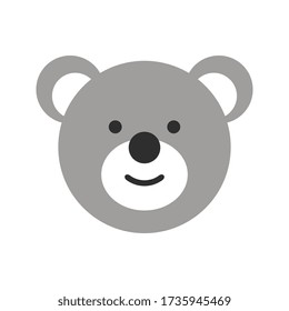 Toy face of a bear. Flat objects isolated on a white background