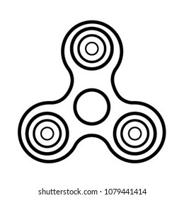 Toy Fidget Spinner Icon, Spin Along Its Axis Toy Vector Art Illustration