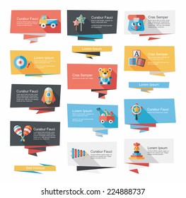 Toy flat banner background set, eps10