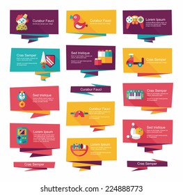 Toy flat banner background set, eps10
