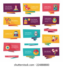 Toy flat banner background set, eps10