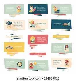 Toy flat banner background set, eps10