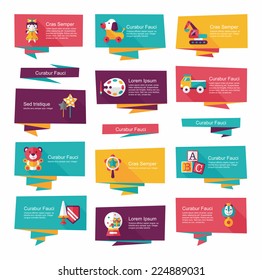 Toy flat banner background set, eps10