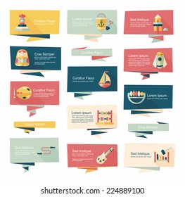 Toy flat banner background set, eps10