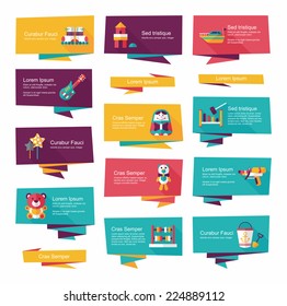 Toy flat banner background set, eps10