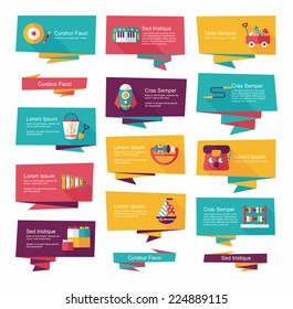 Toy flat banner background set, eps10