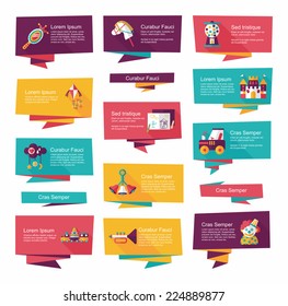 Toy flat banner background set, eps10