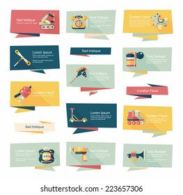 Toy flat banner background set,eps10