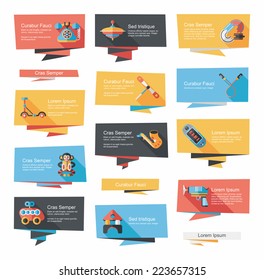 Toy flat banner background set,eps10