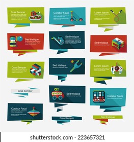 Toy flat banner background set,eps10
