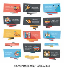Toy flat banner background set,eps10