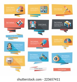 Toy flat banner background set,eps10
