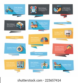 Toy flat banner background set,eps10