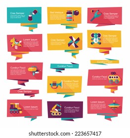 Toy flat banner background set,eps10