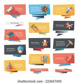 Toy flat banner background set,eps10