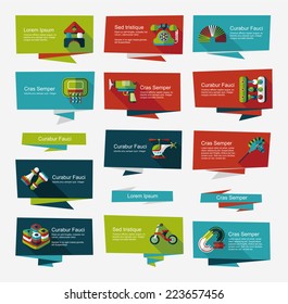Toy flat banner background set,eps10
