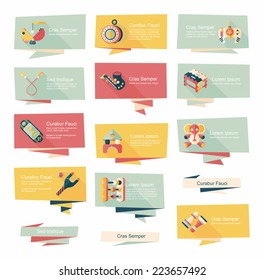 Toy flat banner background set,eps10