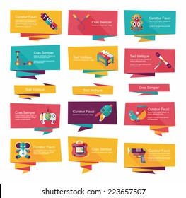 Toy flat banner background set,eps10