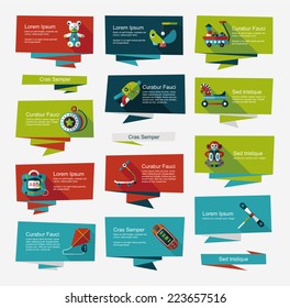 Toy flat banner background set,eps10