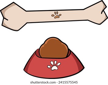 toy and food dog illustration art design