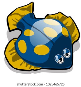 Toy in the form of the fish flounder isolated on white background. Vector cartoon close-up illustration.