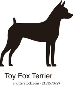 Spielzeugfox Terrier dog silhouette, seitliche Ansicht, Vektorgrafik