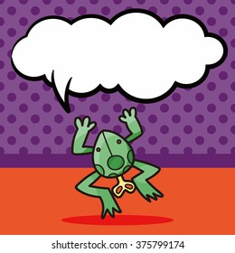 toy frog doodle, speech bubble