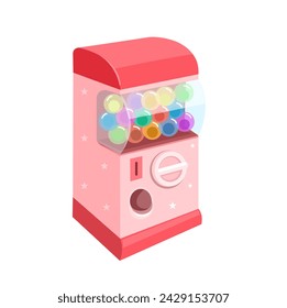 Toy Gacha Vending Machine Cartoon Illustration Vector