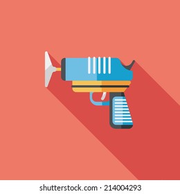 toy gun flat icon with long shadow,eps10