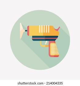 toy gun flat icon with long shadow,eps10