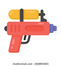 pistola de juguete en icono de estilo plano, vector editable 