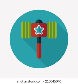 toy hammer flat icon with long shadow,eps10
