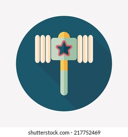 toy hammer flat icon with long shadow,eps10