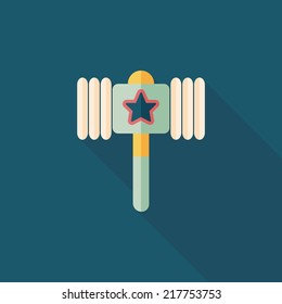 toy hammer flat icon with long shadow,eps10