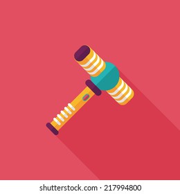 toy hammer flat icon with long shadow,eps10