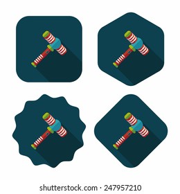 toy hammer flat icon with long shadow,eps10