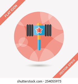 toy hammer flat icon with long shadow,eps10