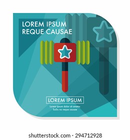 toy hammer flat icon with long shadow,eps10