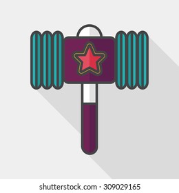 toy hammer flat icon with long shadow,eps10