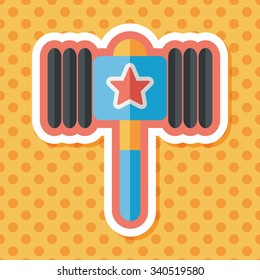 toy hammer flat icon with long shadow,eps10