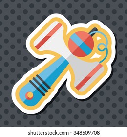 toy hammer flat icon with long shadow,eps10