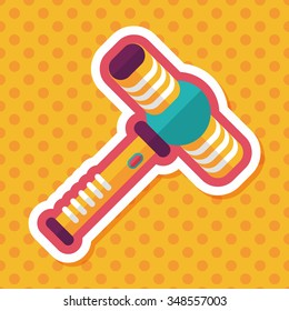 toy hammer flat icon with long shadow,eps10