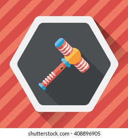 toy hammer flat icon with long shadow,eps10