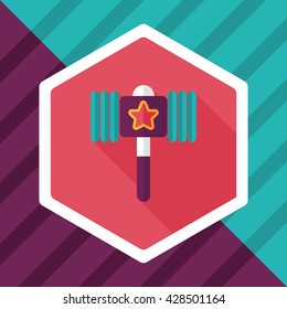 toy hammer flat icon with long shadow,eps10