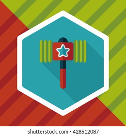 toy hammer flat icon with long shadow,eps10