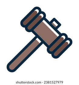 La Línea Espesa Del Vector De Martillo De Juguete Llenó Iconos De Colores Oscuros Para Uso Personal Y Comercial.
