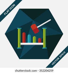 toy hammer workshop flat icon with long shadow,eps10