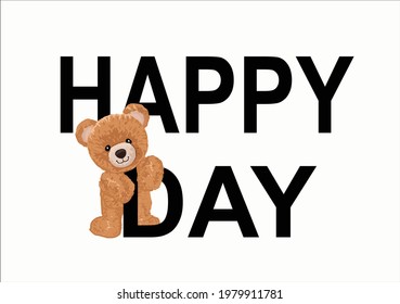 toy happy day be kind with teddy bear pink girl,optimist,positive,inspirational,motivation,mental healt,social media etc,stationery,mug,accesories,fashion girl  positive slogan life is journey