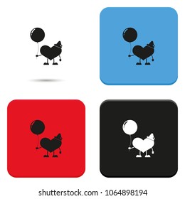 Toy heart and balloon flat vector illustration.