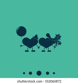 Toy hearts illustration. I love you icon.